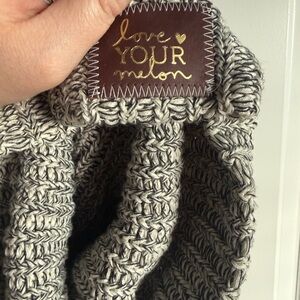 Love Your Melon Black and Cream Knit Hat